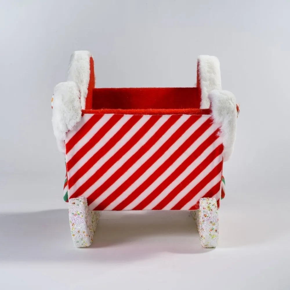 RETIF Traineau Du Pere Noel Candy Rouge Et Blanc 46X28X32Cm New