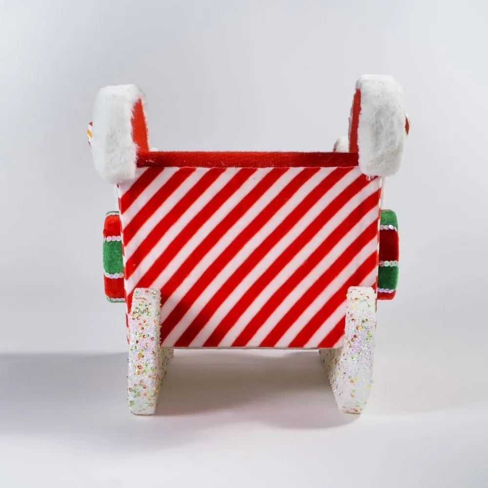 RETIF Traineau Du Pere Noel Candy Rouge Et Blanc 46X28X32Cm New