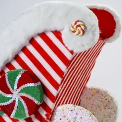 RETIF Traineau Du Pere Noel Candy Rouge Et Blanc 46X28X32Cm New