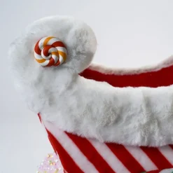 RETIF Traineau Du Pere Noel Candy Rouge Et Blanc 46X28X32Cm New