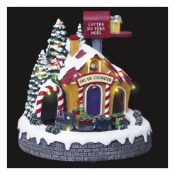 RETIF Village De Noel Lumineux Et Anime Bureau De Poste Du Pere Noel New