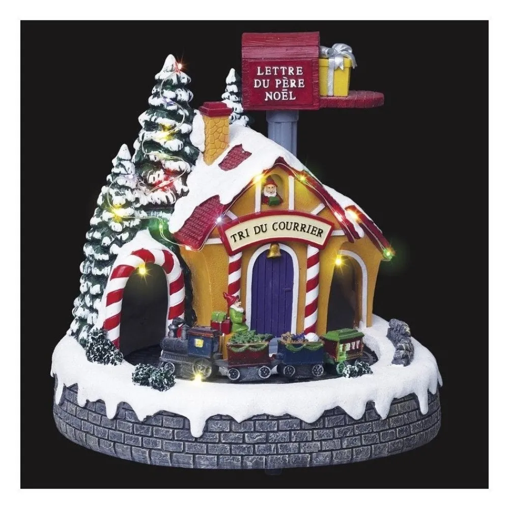 RETIF Village De Noel Lumineux Et Anime Bureau De Poste Du Pere Noel New