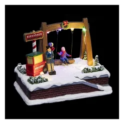RETIF Village De Noel Lumineux Et Anime Balancoire Et Pop Corn Store