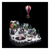 RETIF Village De Noel Lumineux Anime Et Musical Pere Noel Dans Sa Mongolfiere Hot