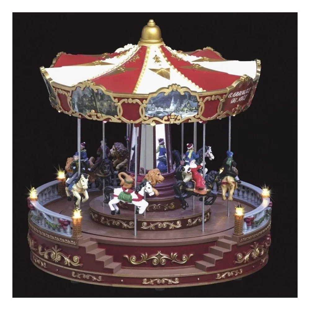 RETIF Village De Noel Lumineux Et Musical Grand Carrousel Anime Best