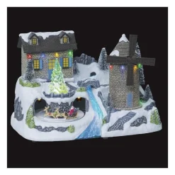 RETIF Village De Noel Lumineux Et Musical Moulin A Vent Anime Clearance
