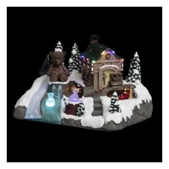 RETIF Village De Noel Lumineux Et Anime Usine D'Ourson Du Pere Noel Cheap