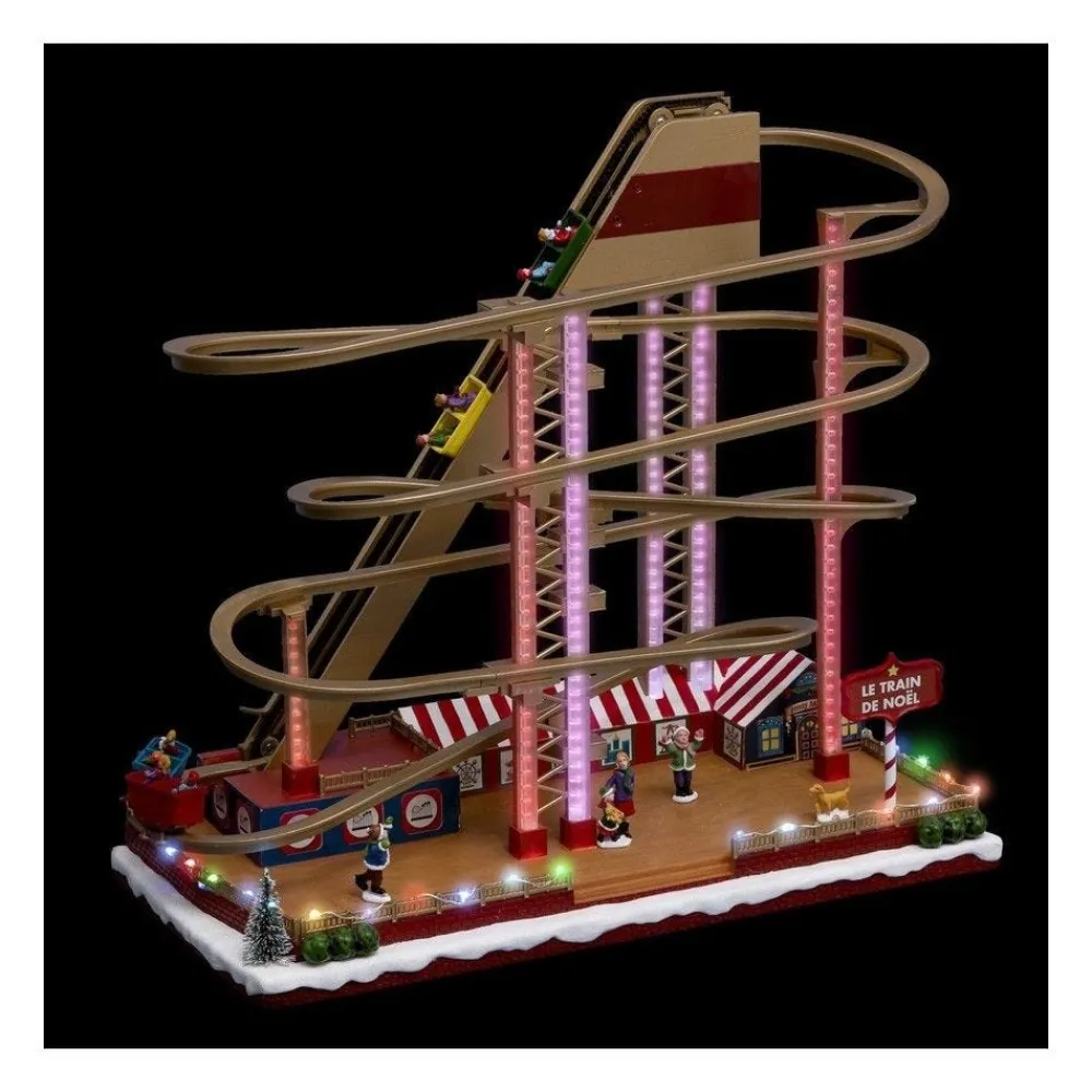 RETIF Village De Noel Lumineux Anime Et Musical La Fete Foraine Et Son Grand 8 Discount