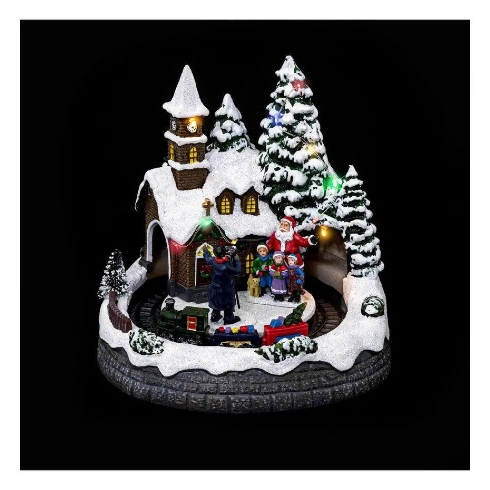 RETIF Village De Noel Lumineux Et Anime Train Du Pere Noel Online