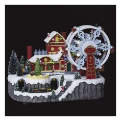 RETIF Village De Noel Lumineux Roue Du Pere Noel Animee New