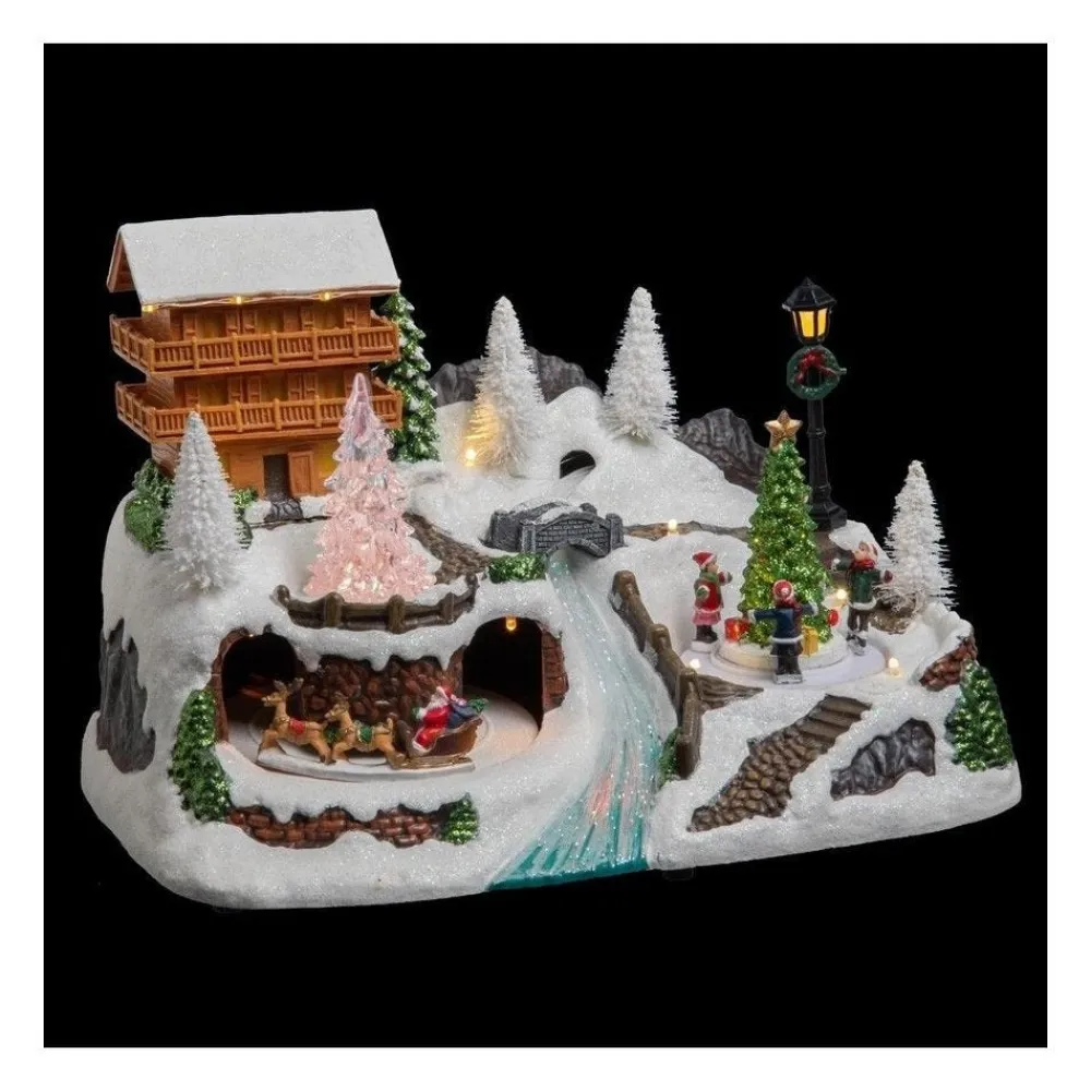 RETIF Village De Noel Lumineux Et Anime Scene De Vie Autour Du Chalet A La Montagne Store