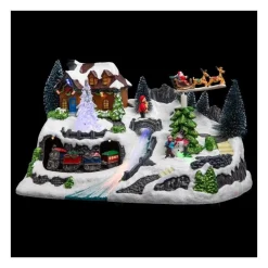 RETIF Village De Noel Lumineux Et Anime En Fibre Optique Avec Train Best Sale