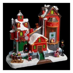 RETIF Village De Noel Lumineux Anime Et Musical La Fabrique De Cadeaux En Laponie Discount