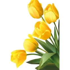 RETIF Vitrophanie Angle De Tulipes Jaunes, 3 Formats Hot