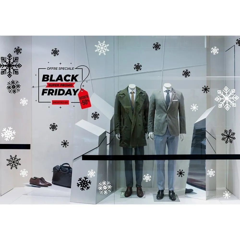 RETIF Vitrophanie Cadre Black Friday Rouge Et Noir Sale