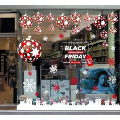 RETIF Vitrophanie Cadre Black Friday Rouge Et Blanc Cheap