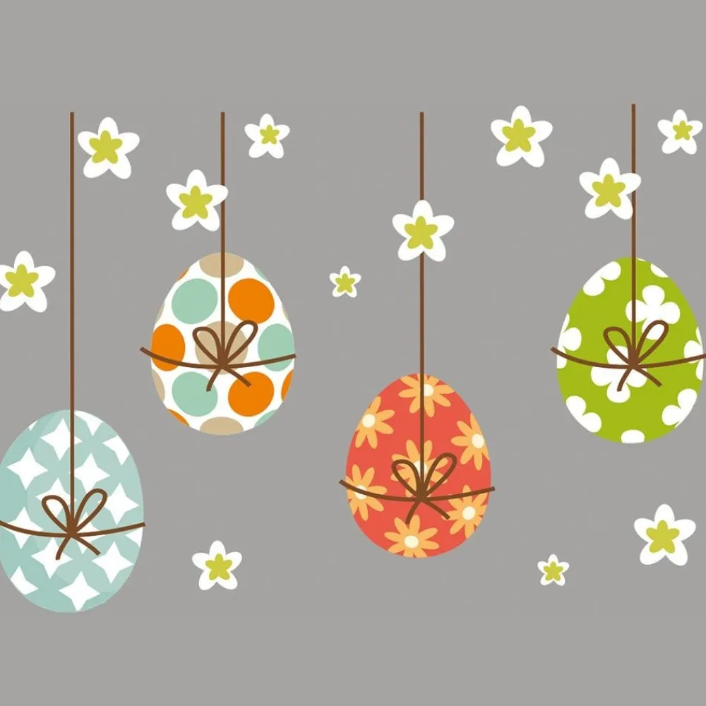 RETIF Vitrophanie Frise D'Oeufs Suspendus Et Fleurs - 68 X 96,3 Cm Discount