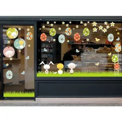 RETIF Vitrophanie Frise D'Oeufs Suspendus Et Fleurs - 68 X 96,3 Cm Discount