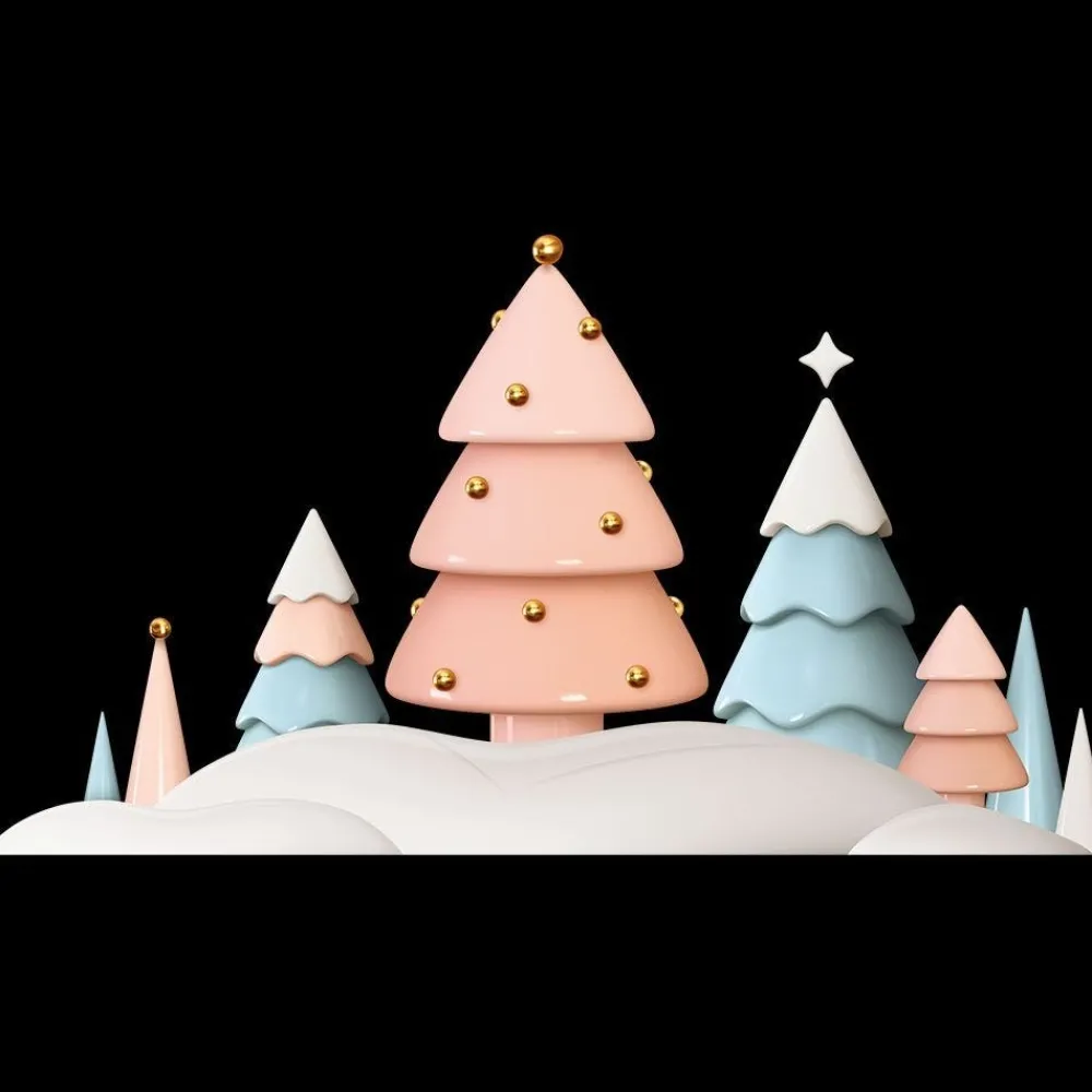 RETIF Vitrophanie Paysage Sapins Pink Et Blue Delight Geant - 245,3 X 135 Cm Outlet