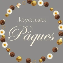 RETIF Vitrophanie Petite Couronne Joyeuses Paques Choco Et Paquerettes - O 48 Cm Discount