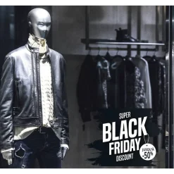 RETIF Vitrophanie Texte Black Friday Grunge Noir Et Blanc Best