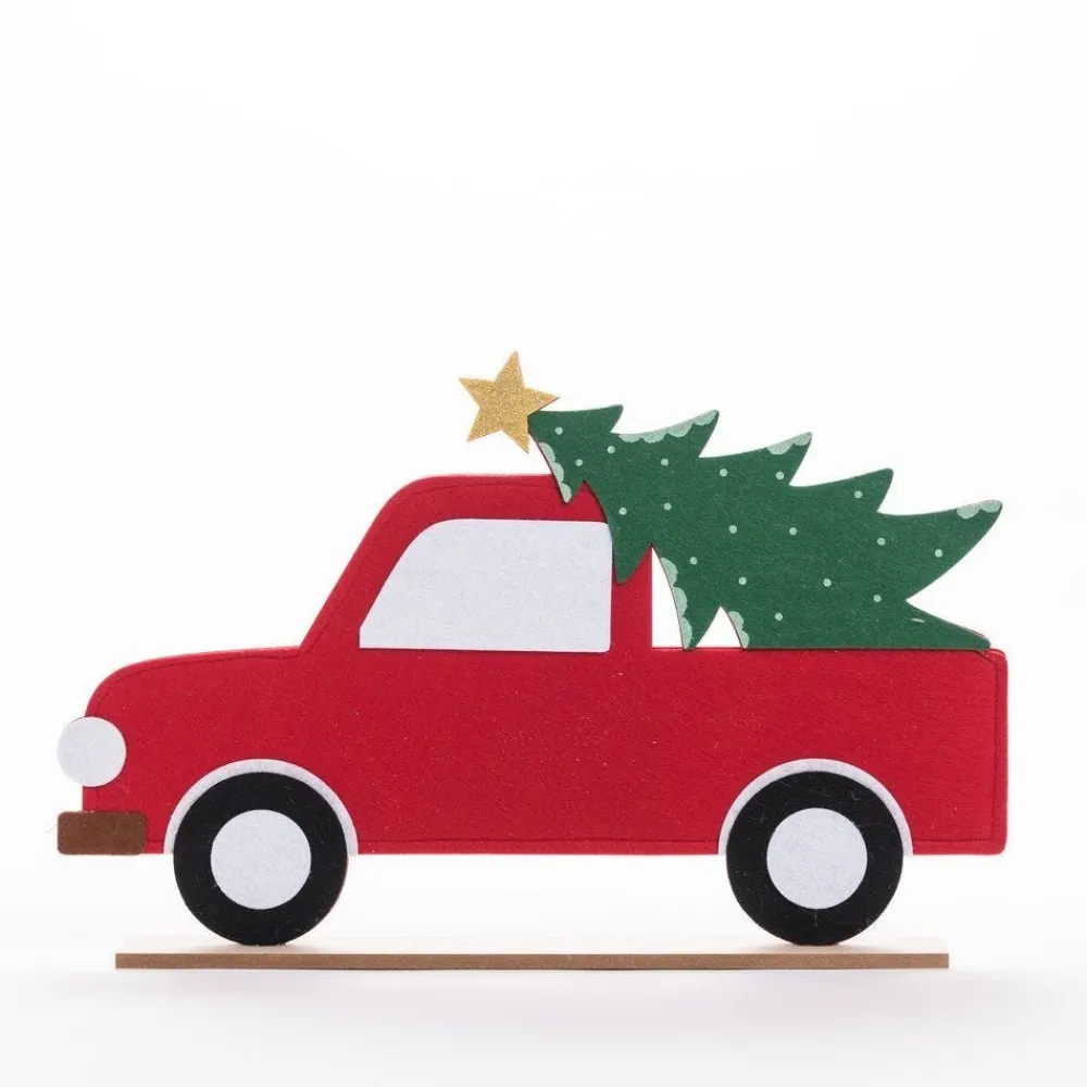 RETIF Voiture En Tissu Avec Sapin De Noel L 58 X H 37 Cm Hot